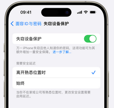 兴化苹果手机维修分享iOS17'失窃设备保护'功能是什么？ 